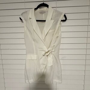 Chelsea28 Ivory Sleeveless Wrap Vest